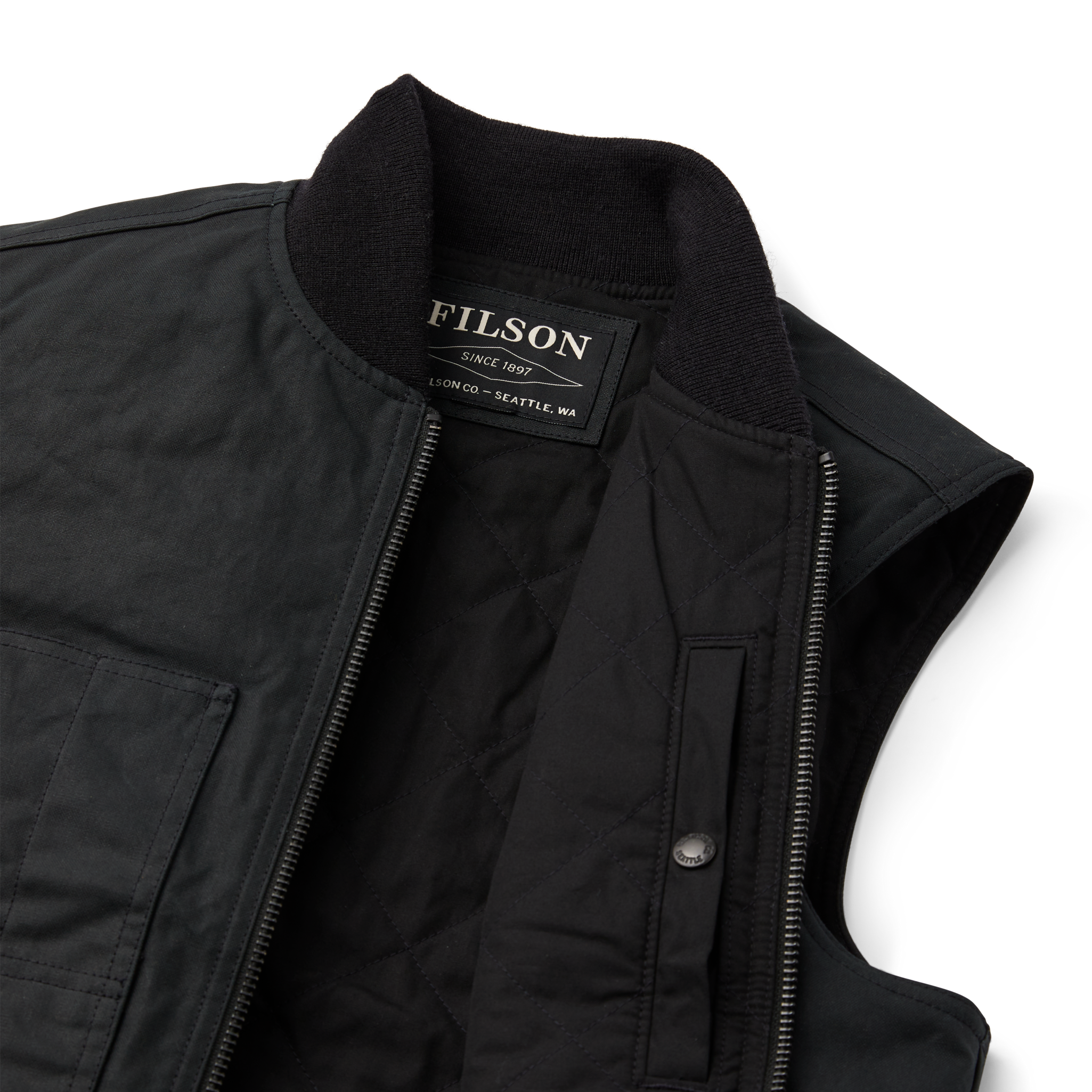 Tin Cloth Insulated Work Vest - Black - Image 9