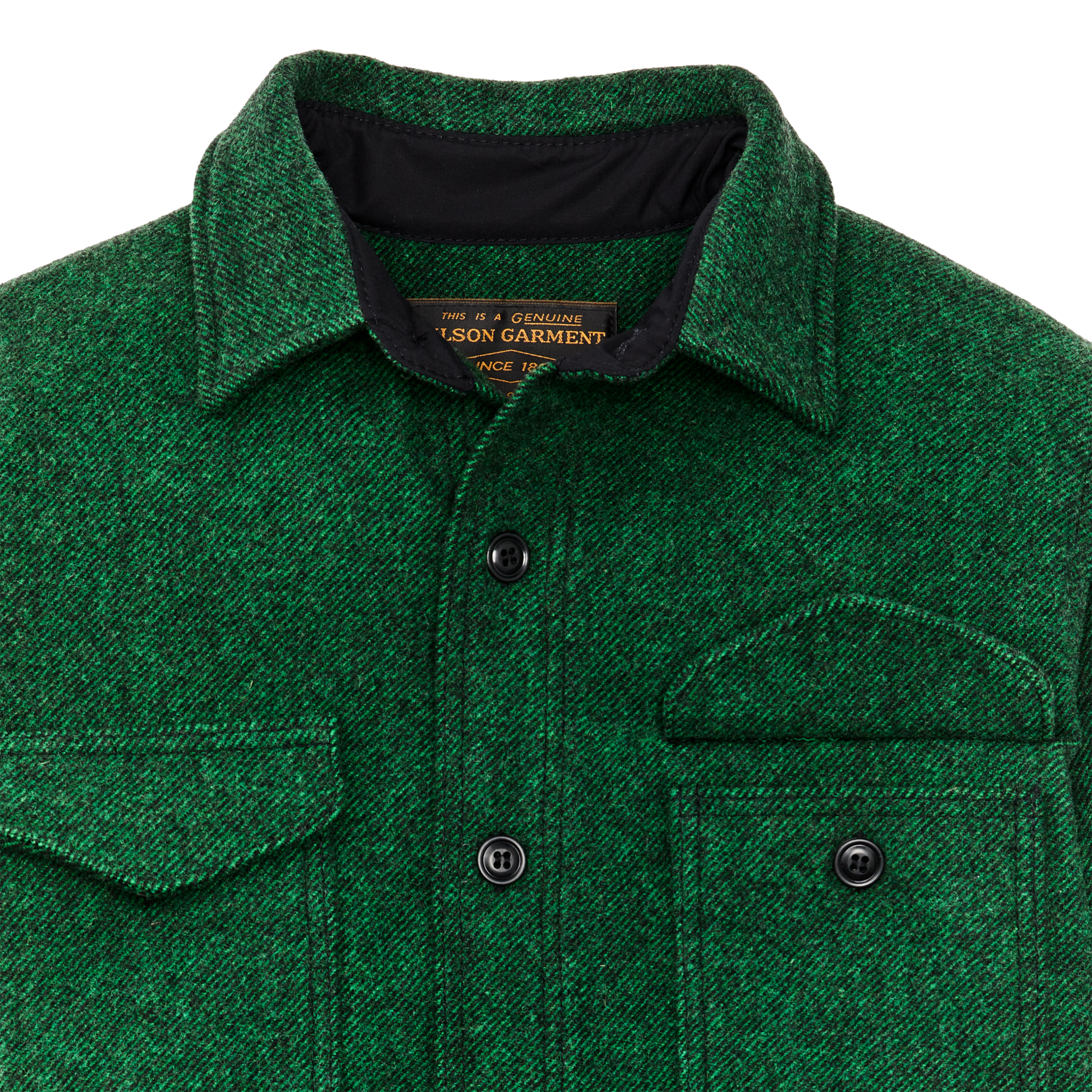 Mackinaw Wool Jac-shirt - Kelly Green / Black Twill - Image 4