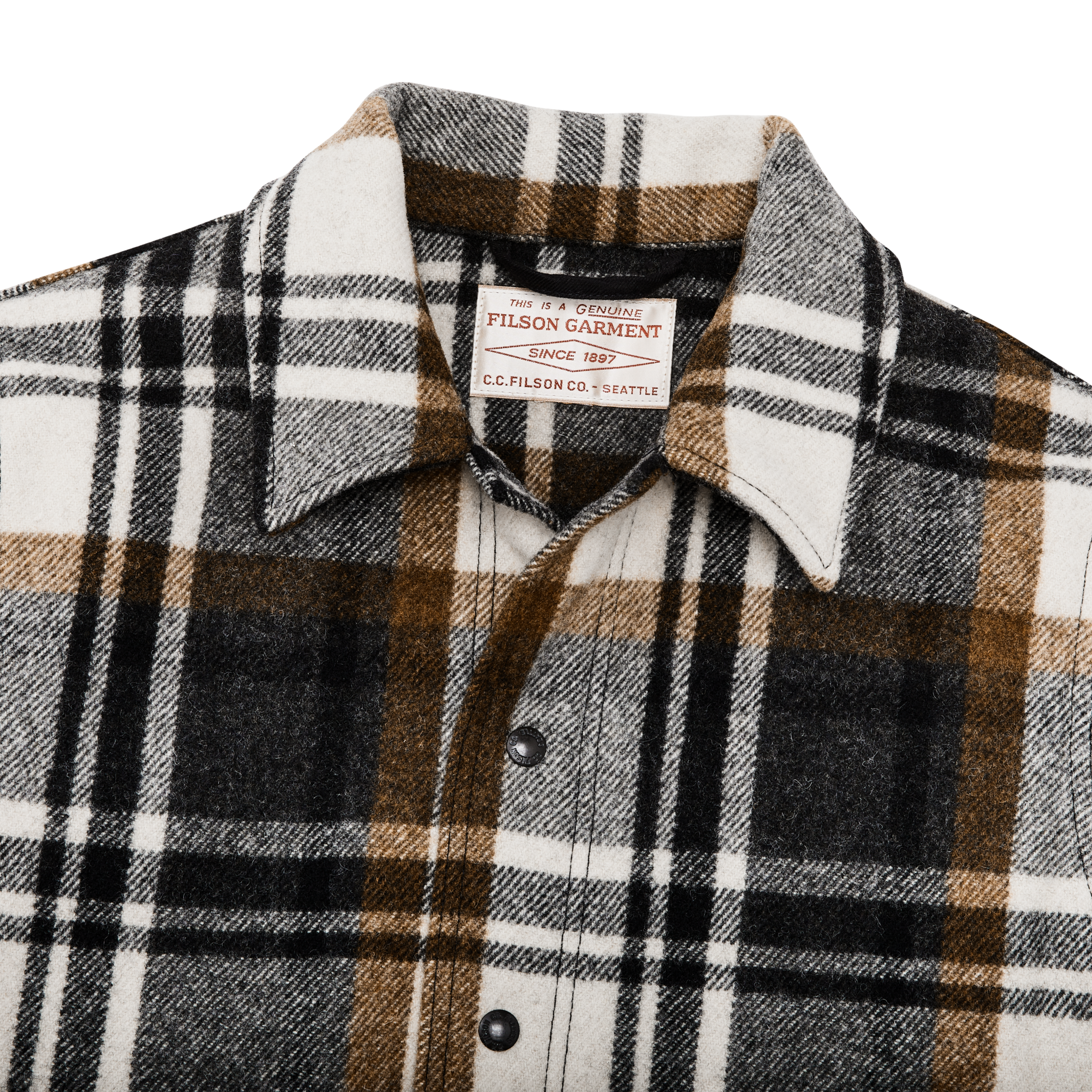 Mackinaw Wool Work Jacket - Blue Coal / Copper Heather Plaid - Image 4
