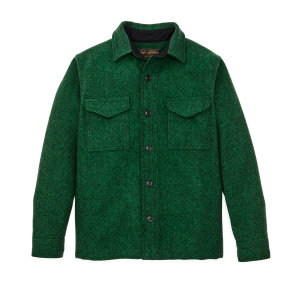 Mackinaw Wool Jac-shirt - Kelly Green / Black Twill