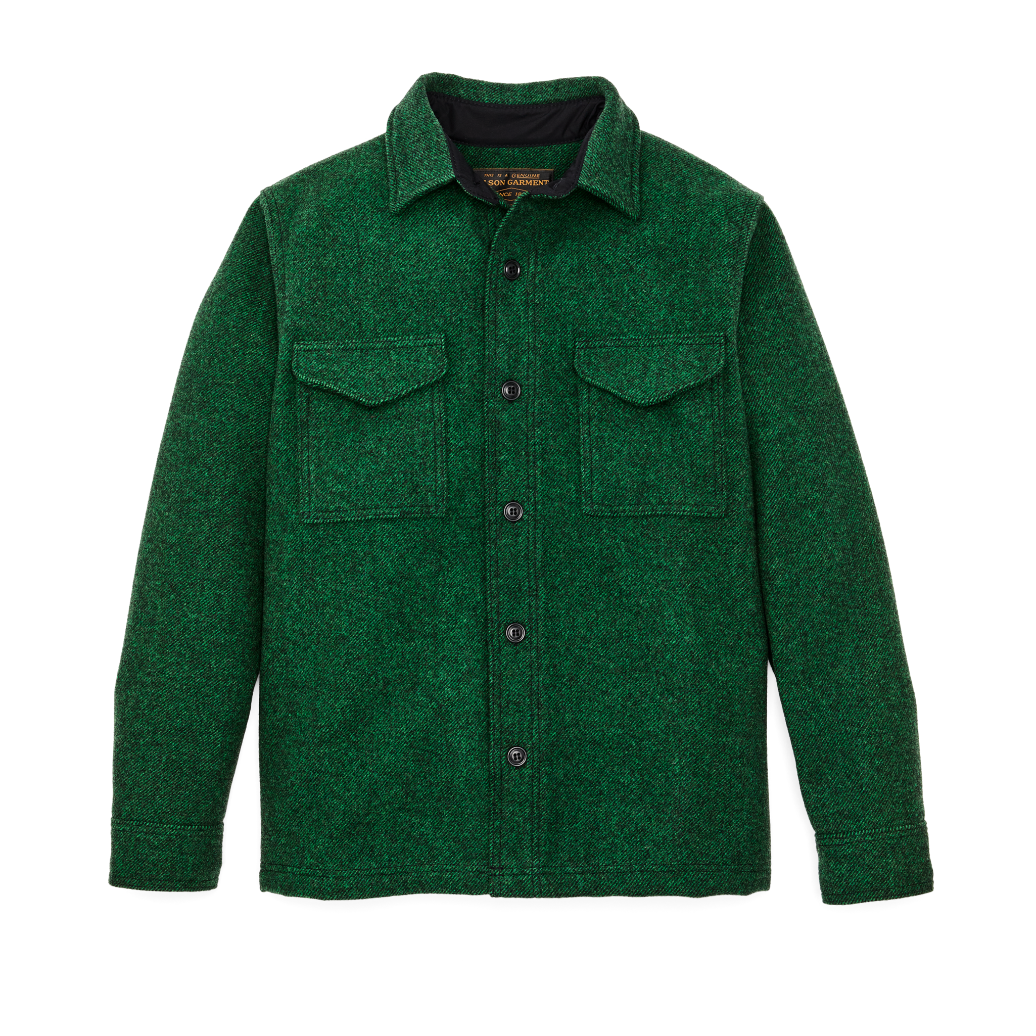 Mackinaw Wool Jac-shirt - Kelly Green / Black Twill