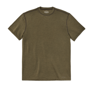 210g Merino Wool Short Sleeve Crewneck - Dark Olive