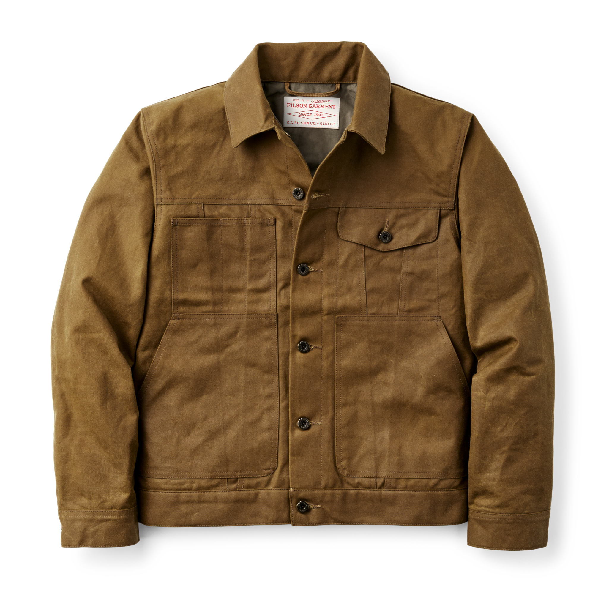 Tin Cloth Short Lined Cruiser Jacket - Dark Tan - Image 2