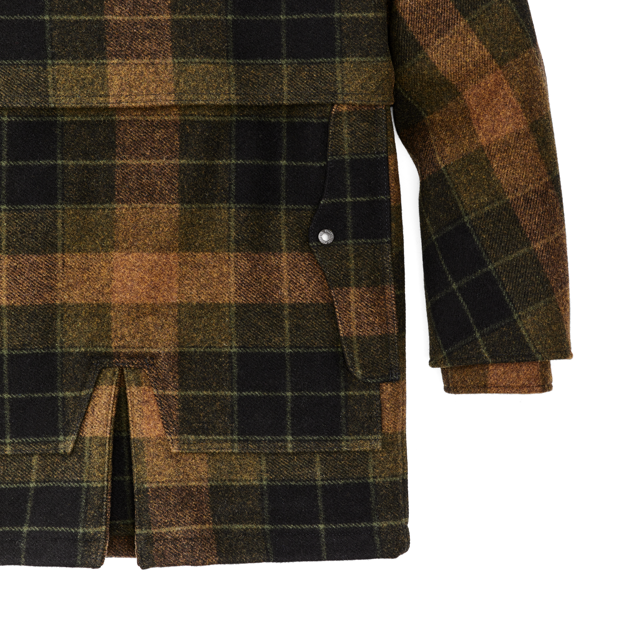 Lined Mackinaw Wool Packer Coat - Loden Heather Plaid - Image 9