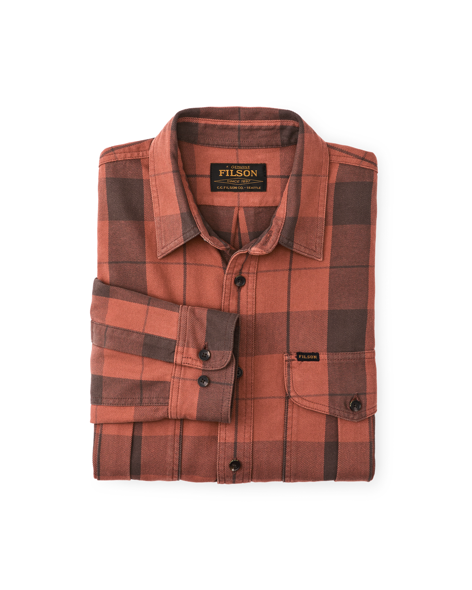Vintage Wash Alaskan Guide Shirt - Sequoia / Dark Bown Plaid - Image 6