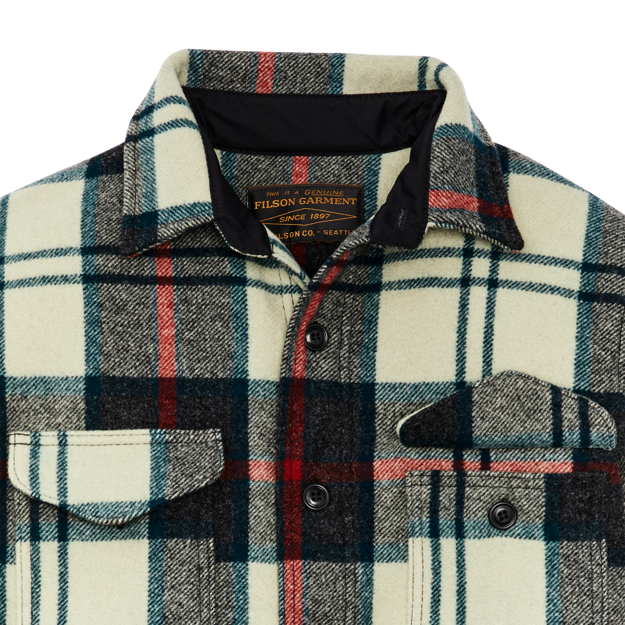 Mackinaw Wool Jac-shirt - Cream / Multi Plaid - Image 4