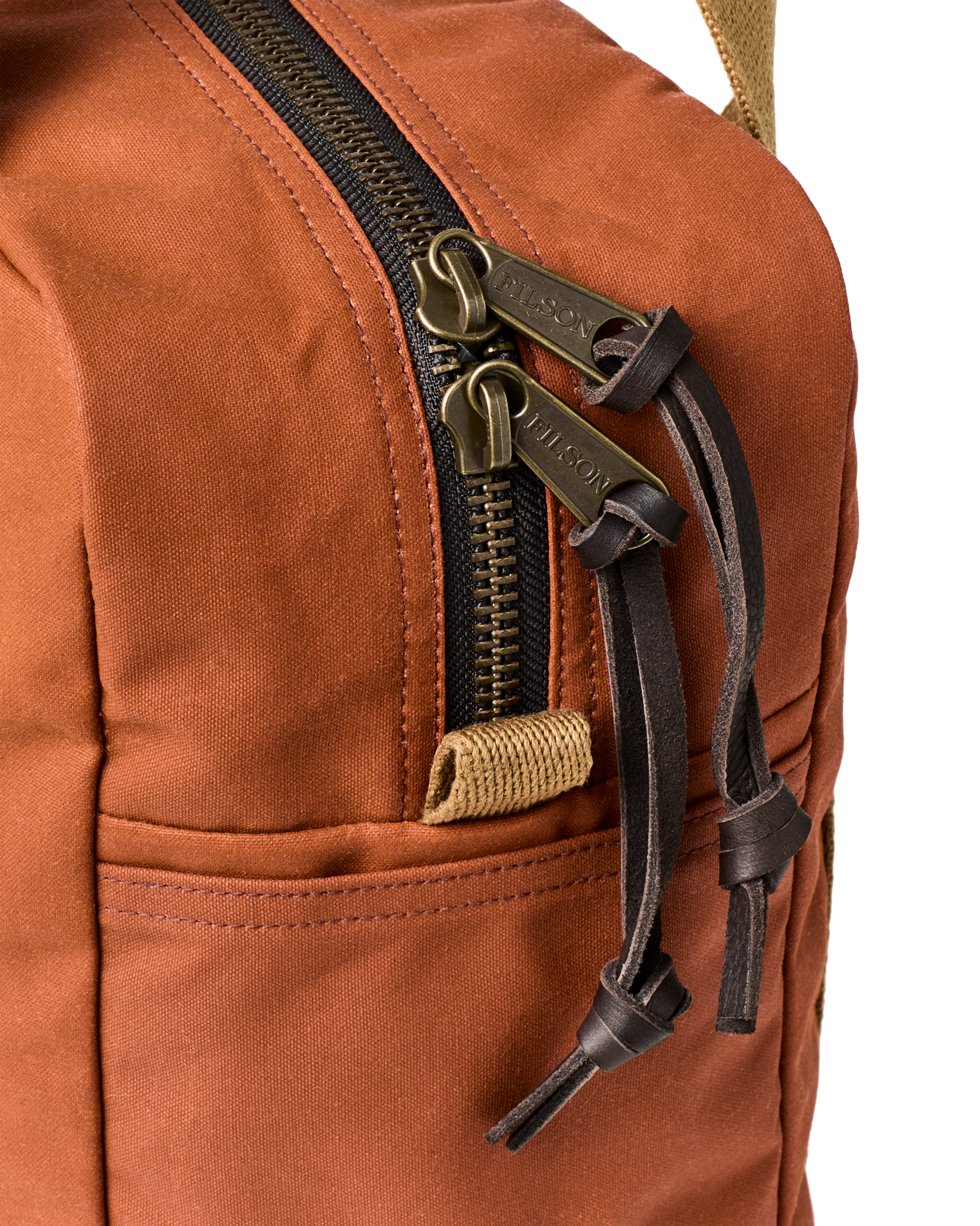 Tin Cloth Zipper Tote Bag - Rust - Image 3