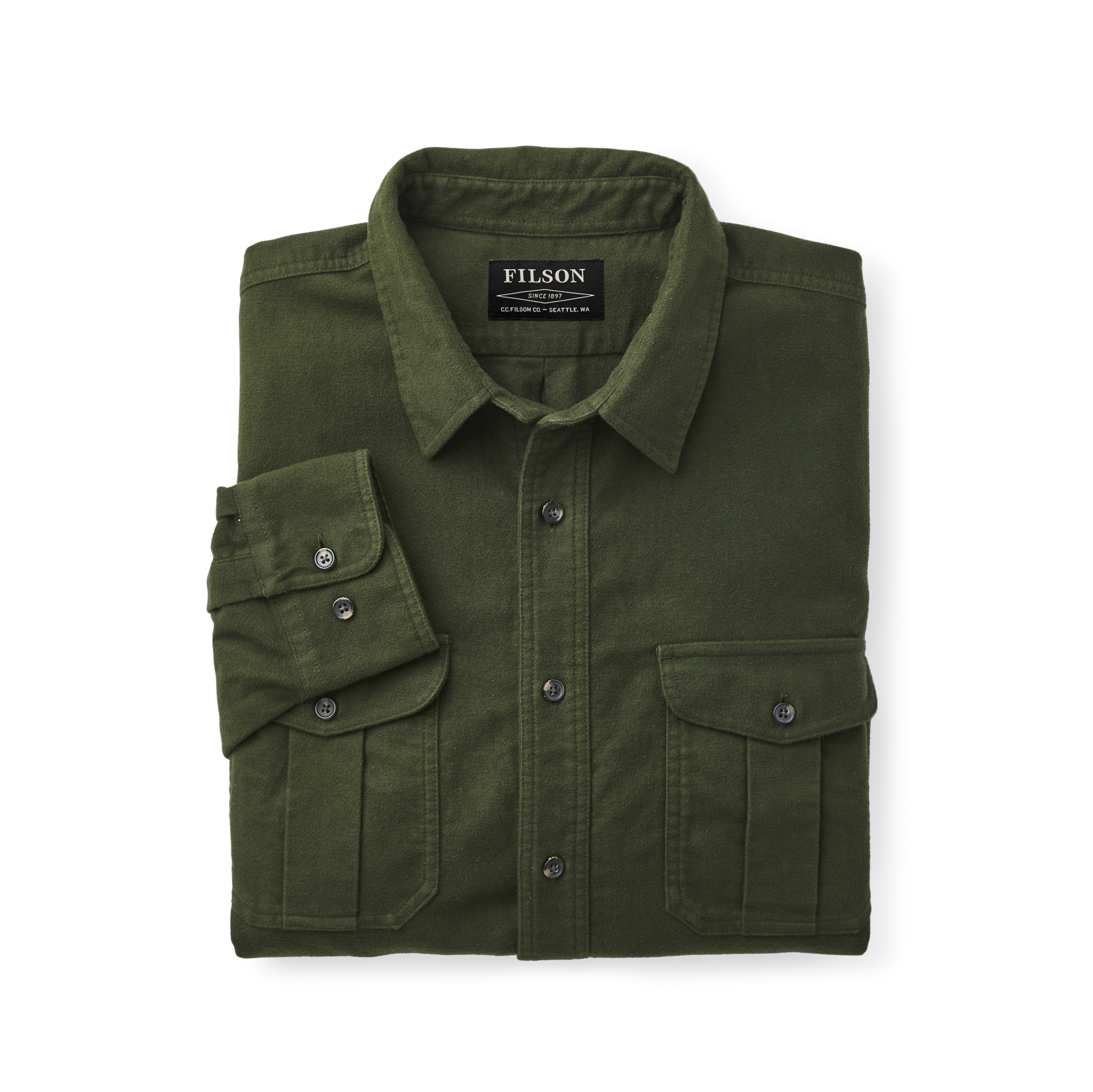 Moleskin Seattle Shirt - Dark Olive - Image 5