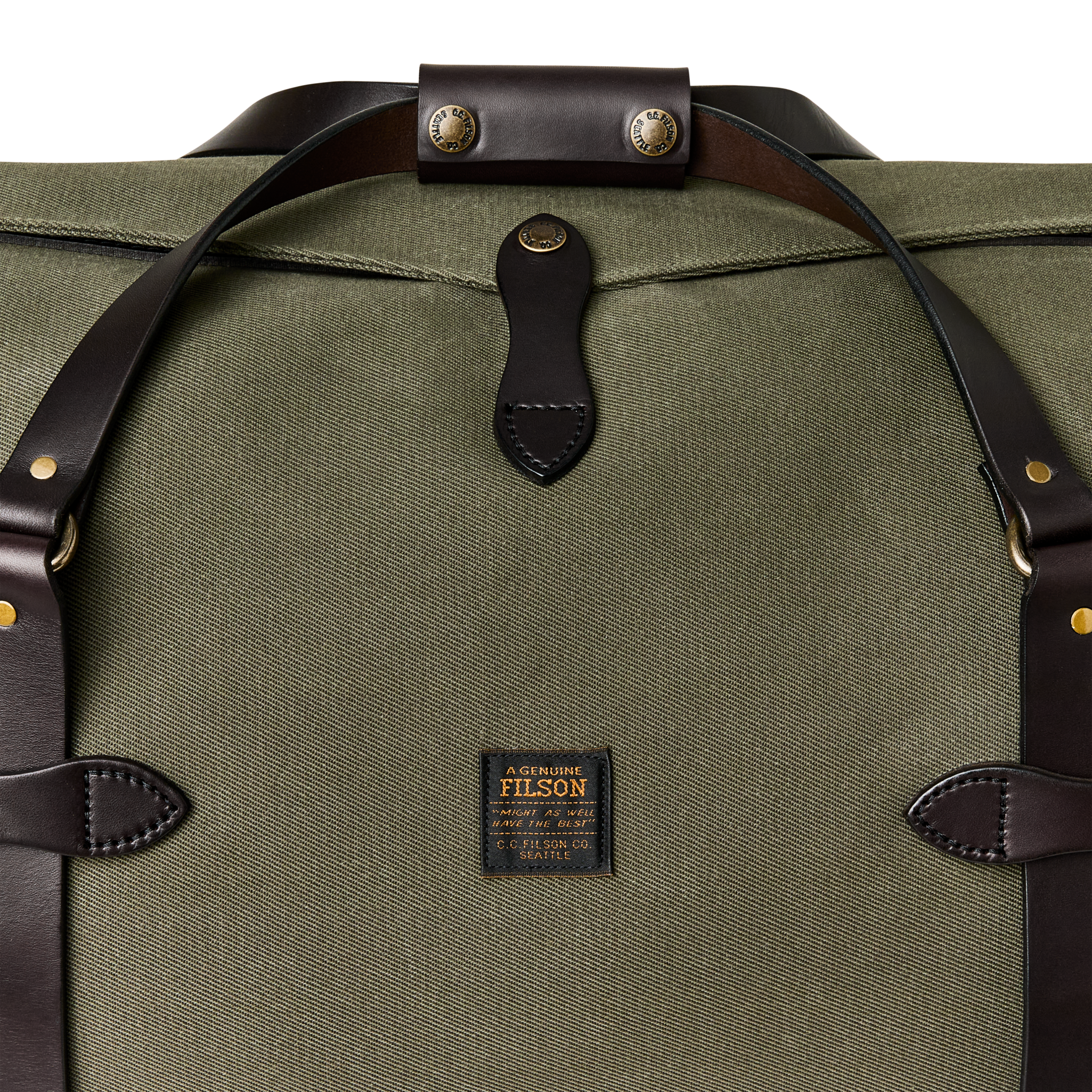 Large Rugged Twill Duffle Bag - Otter Green - Image 4