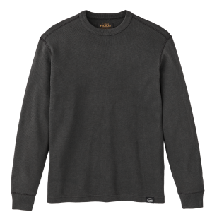 Waffle Knit Thermal Crewneck - Faded Black