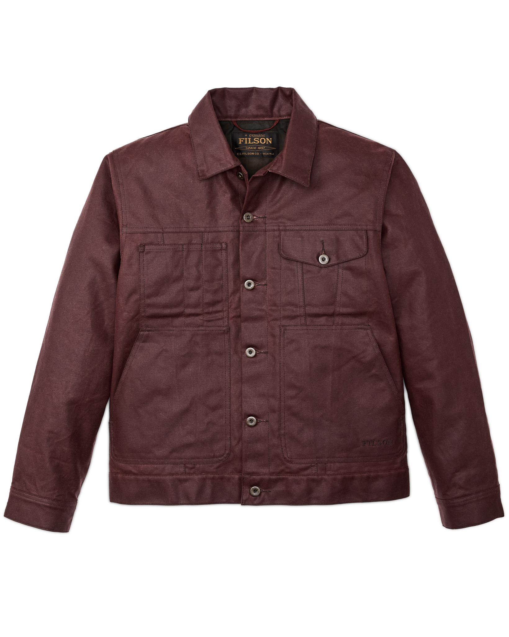 Tin Cloth Short Lined Cruiser Jacket - Fired Brick - Image 3