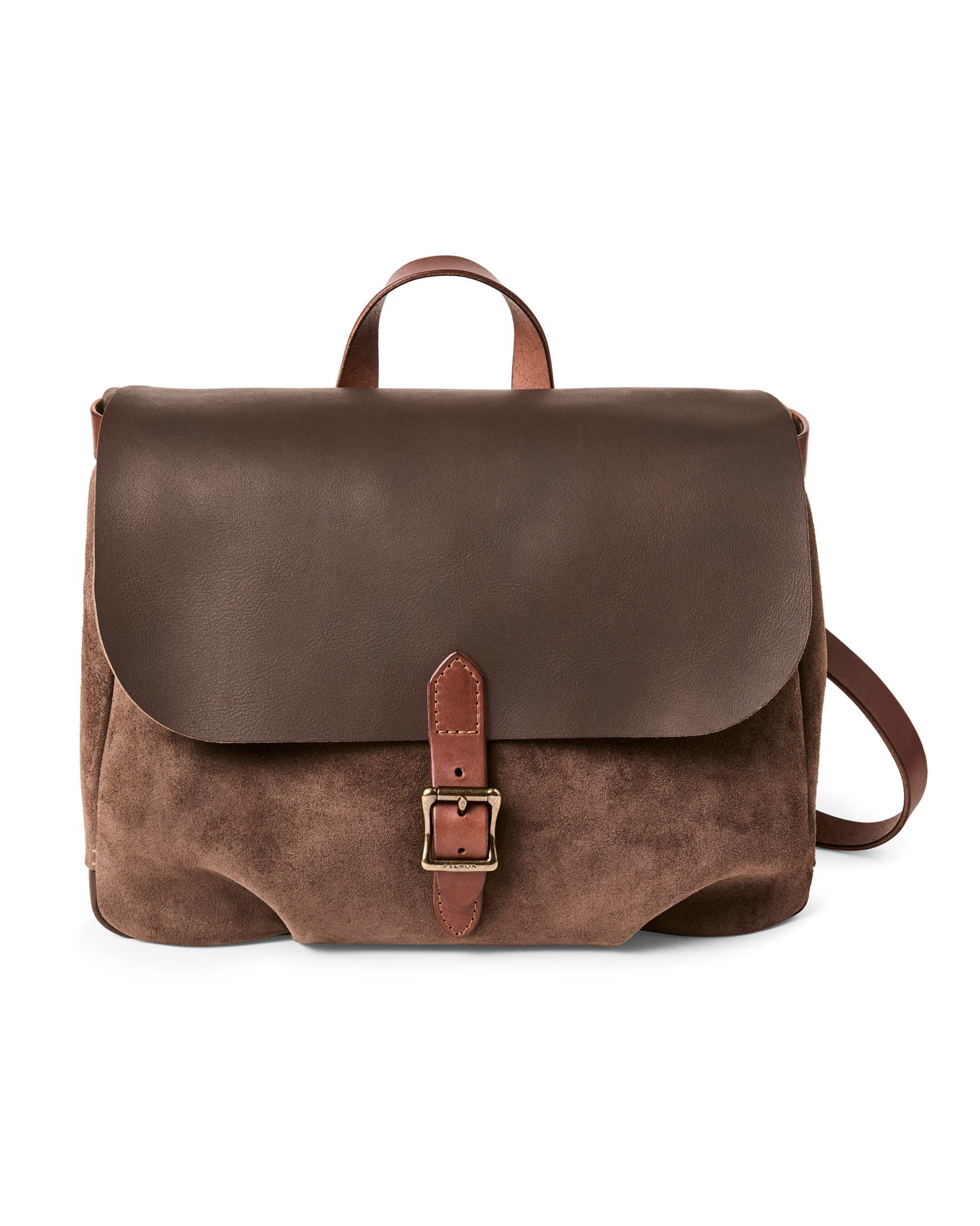 Filson Workshop Suede Messenger Bag - Dark Tobacco