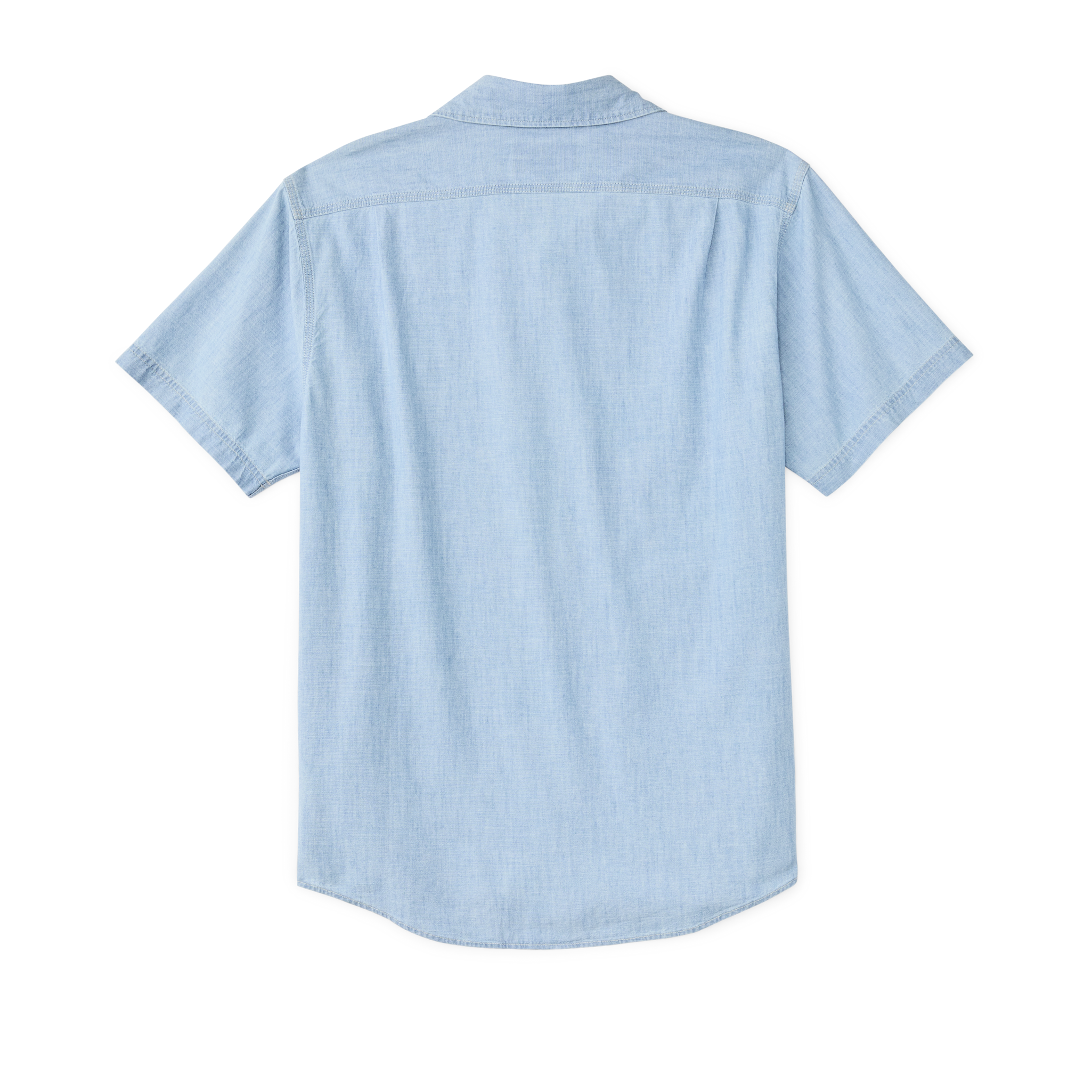 Short Sleeve Chambray Shirt - Light Indigo Chambray - Image 2
