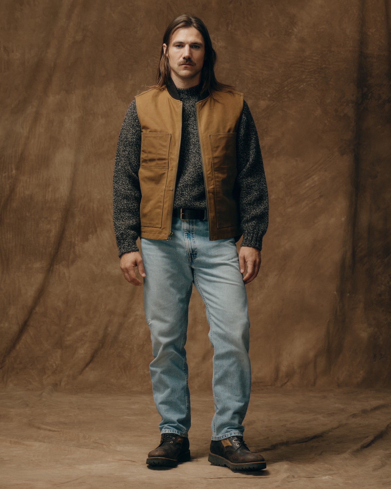 Tin Cloth Insulated Work Vest - Dark Tan - Image 3