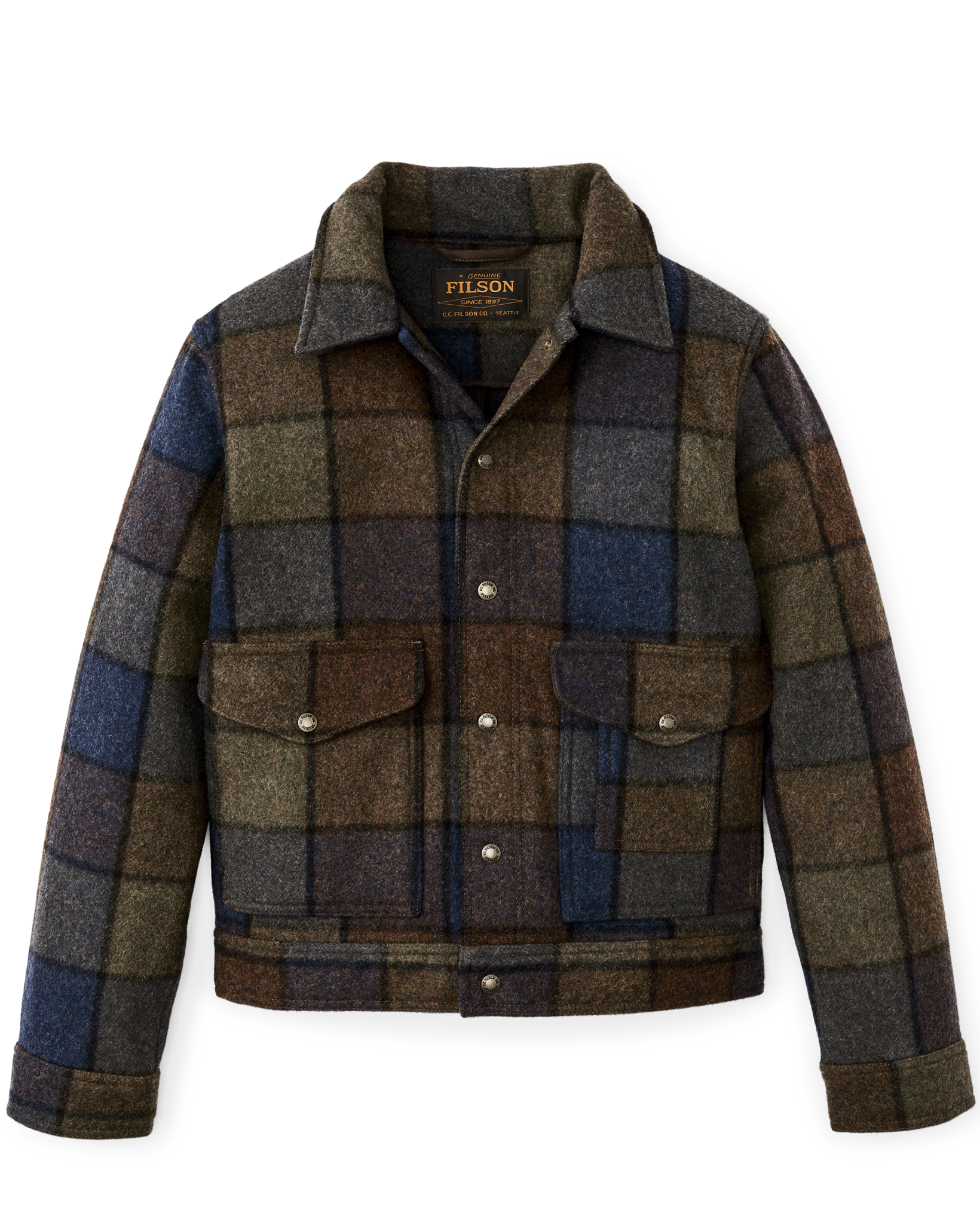 Mackinaw Wool Work Jacket - Blue / Brown / Gray Plaid - Image 4