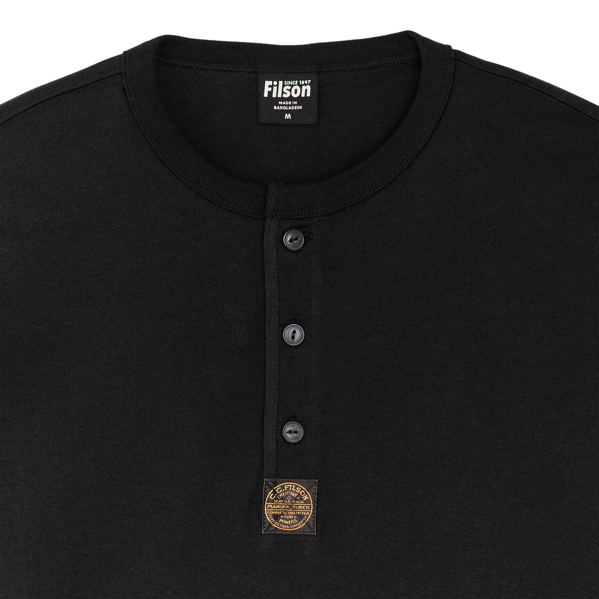 Frontier Henley T-shirt - Black - Image 3