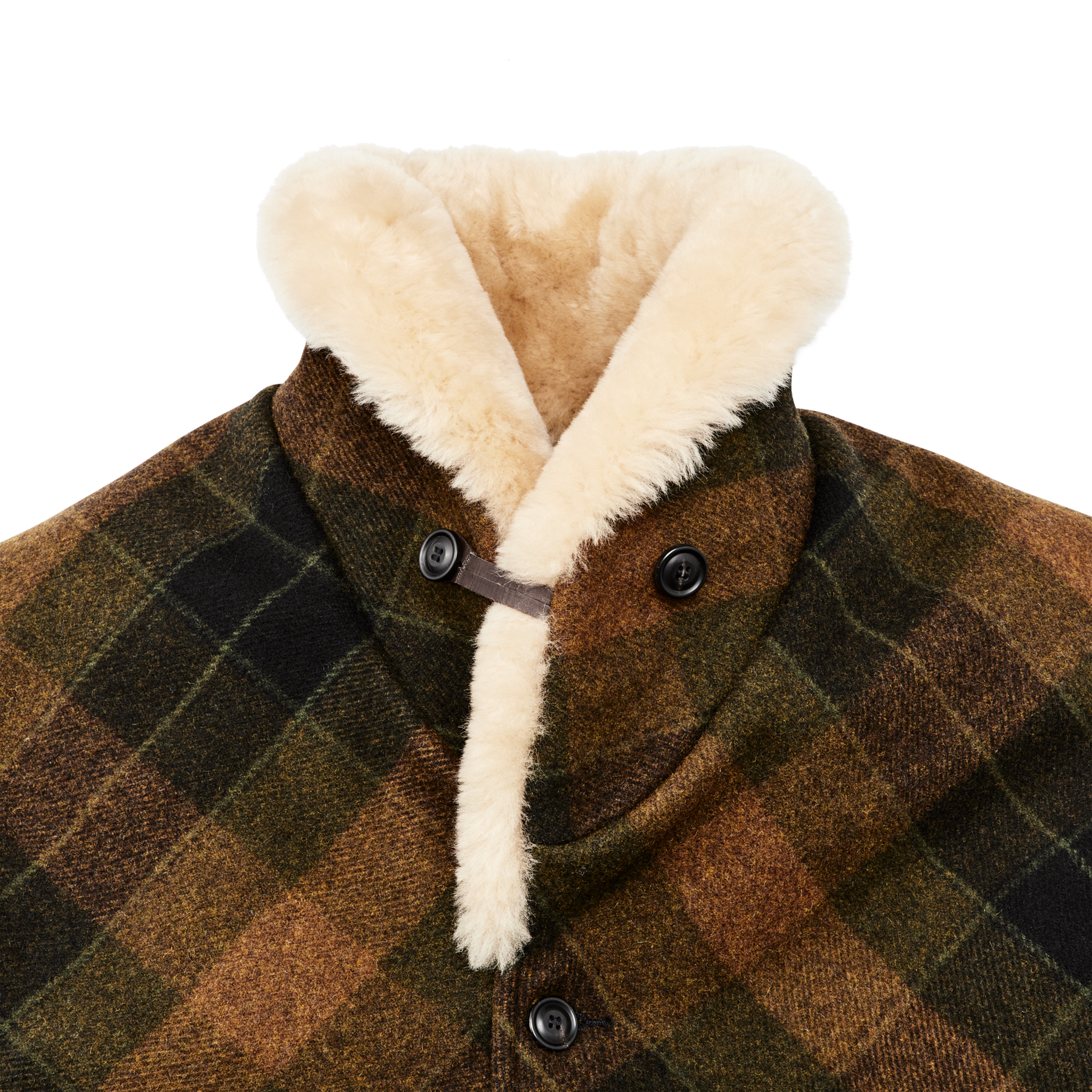 Lined Mackinaw Wool Packer Coat - Loden Heather Plaid - Image 5