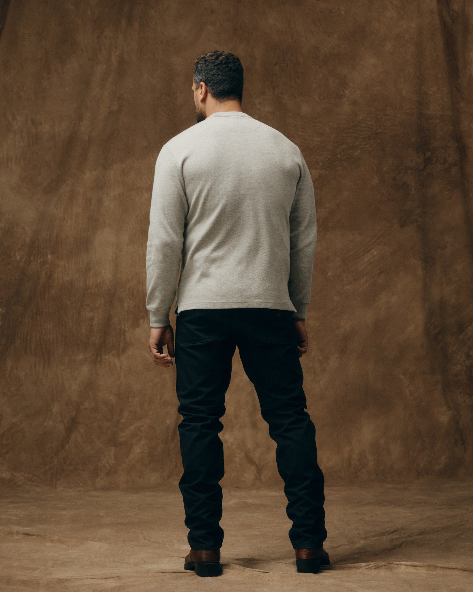 Waffle Knit Thermal Crewneck - Light Heather Gray - Image 2