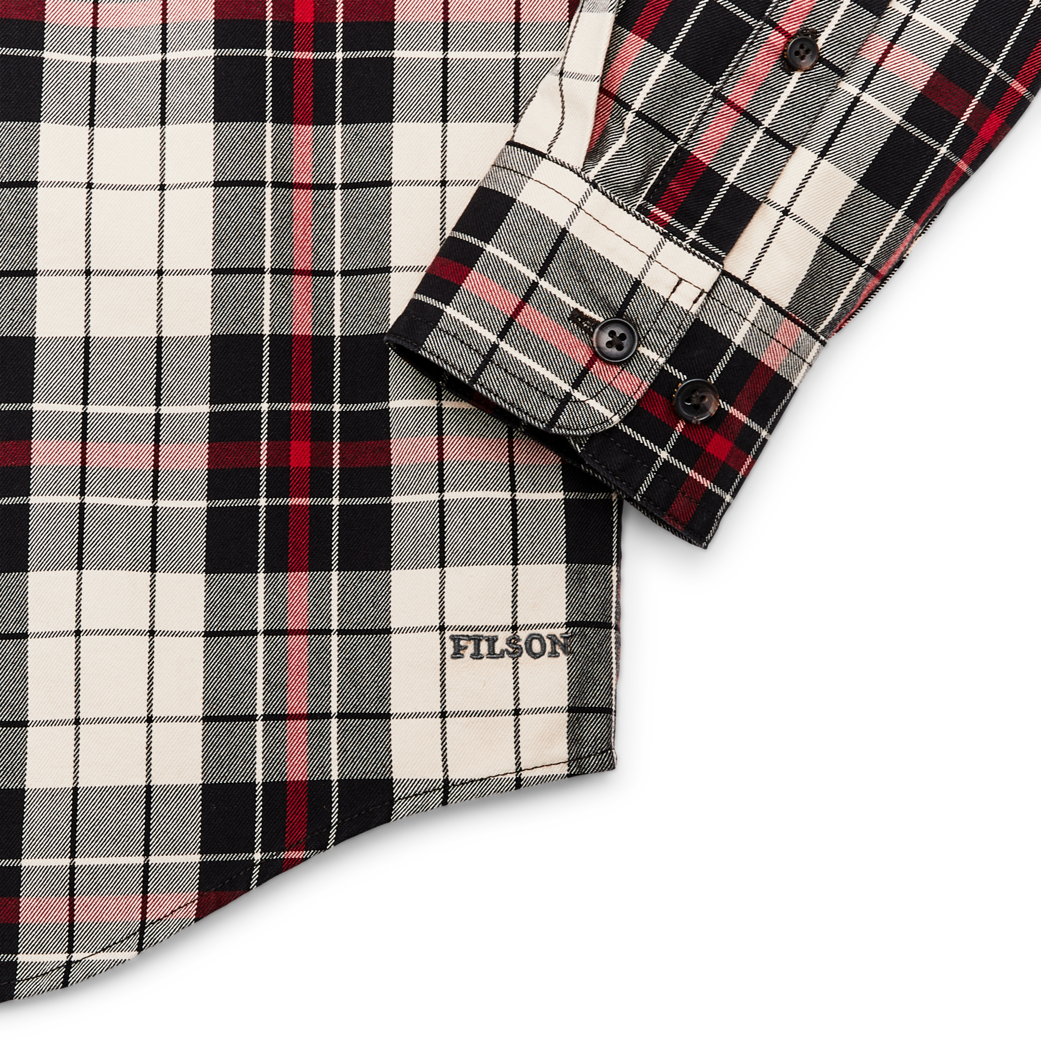 Lightweight Alaskan Guide Shirt - Off White Black Red - Image 5