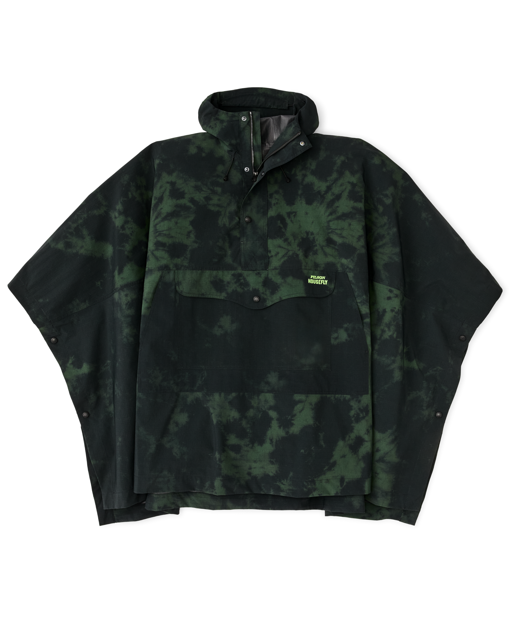Filson X Housefly Swiftwater Rain Poncho - Dark Green Tie Dye