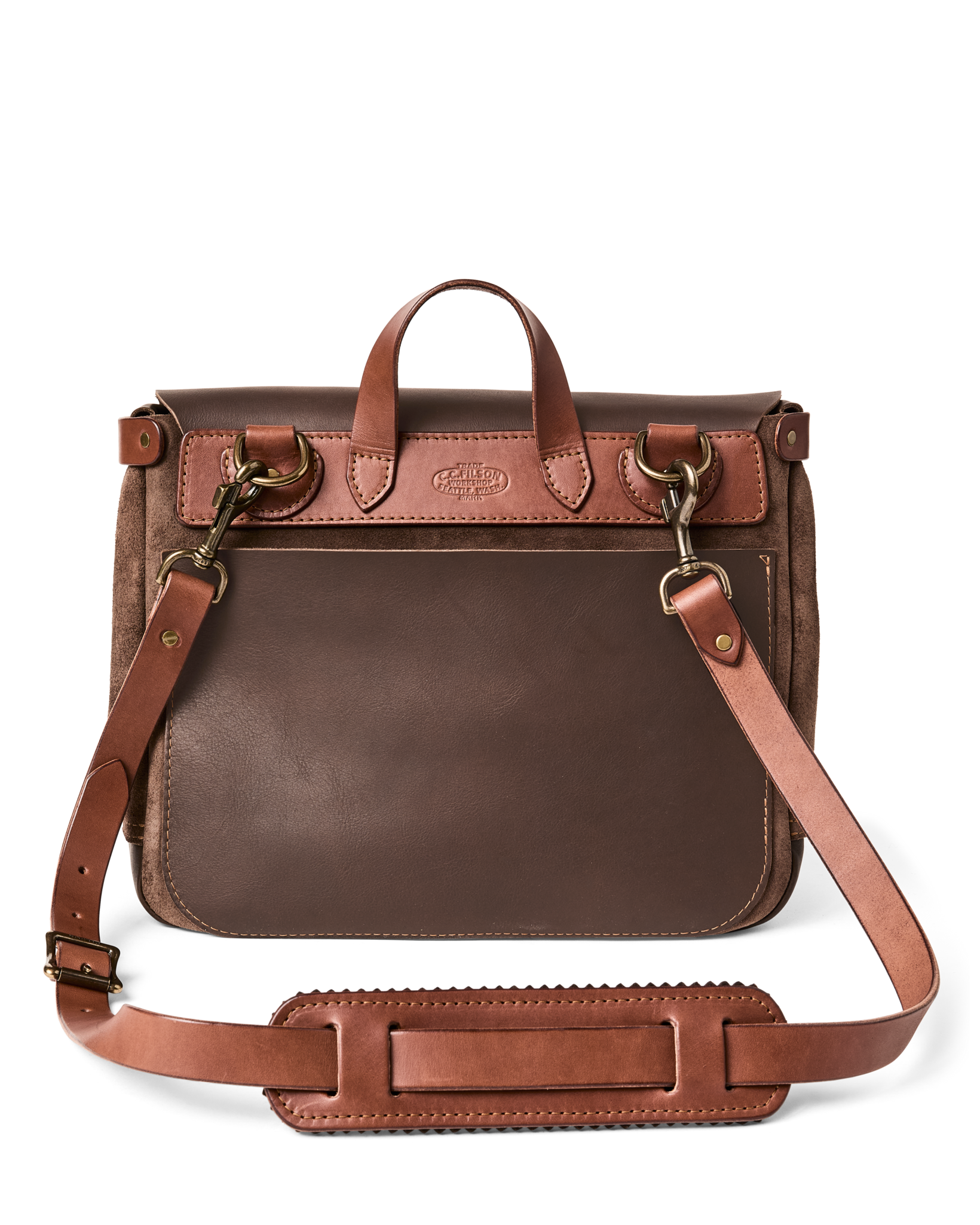 Filson Workshop Suede Messenger Bag - Dark Tobacco - Image 2