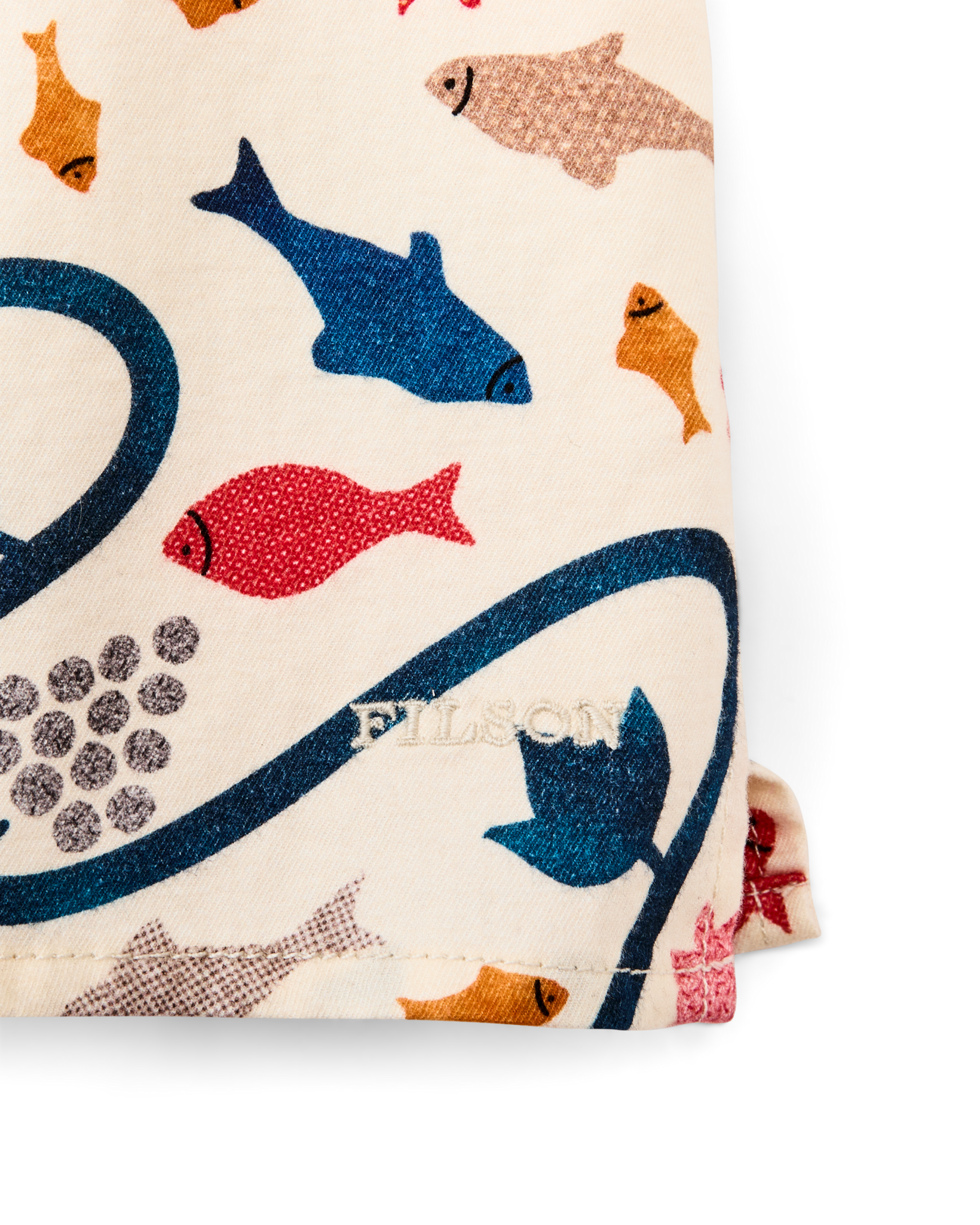 Women's Short Sleeve Camp Shirt - Natural / Whale Print - Image 4