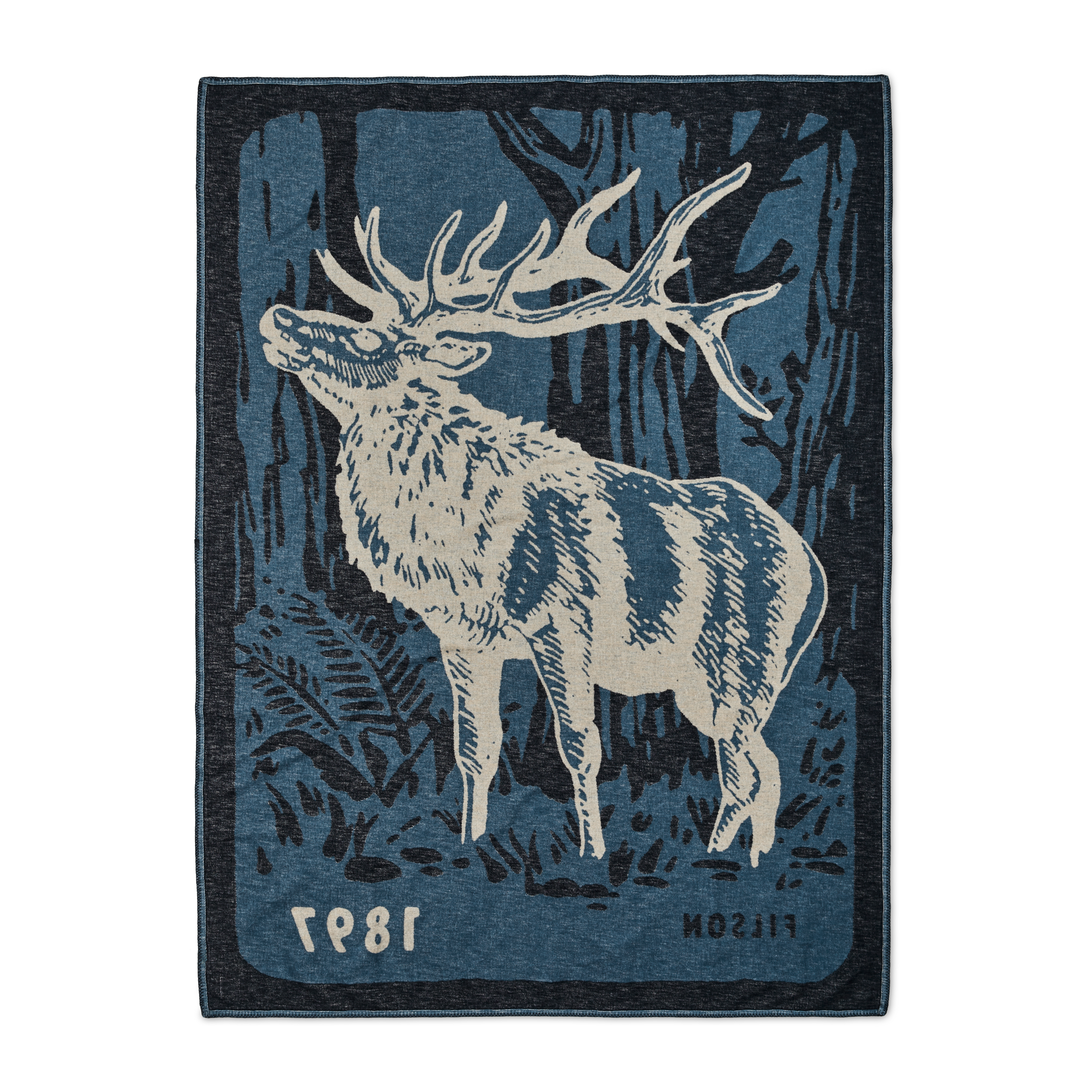 Cotton Blanket - Blue / Elk Woods - Image 2