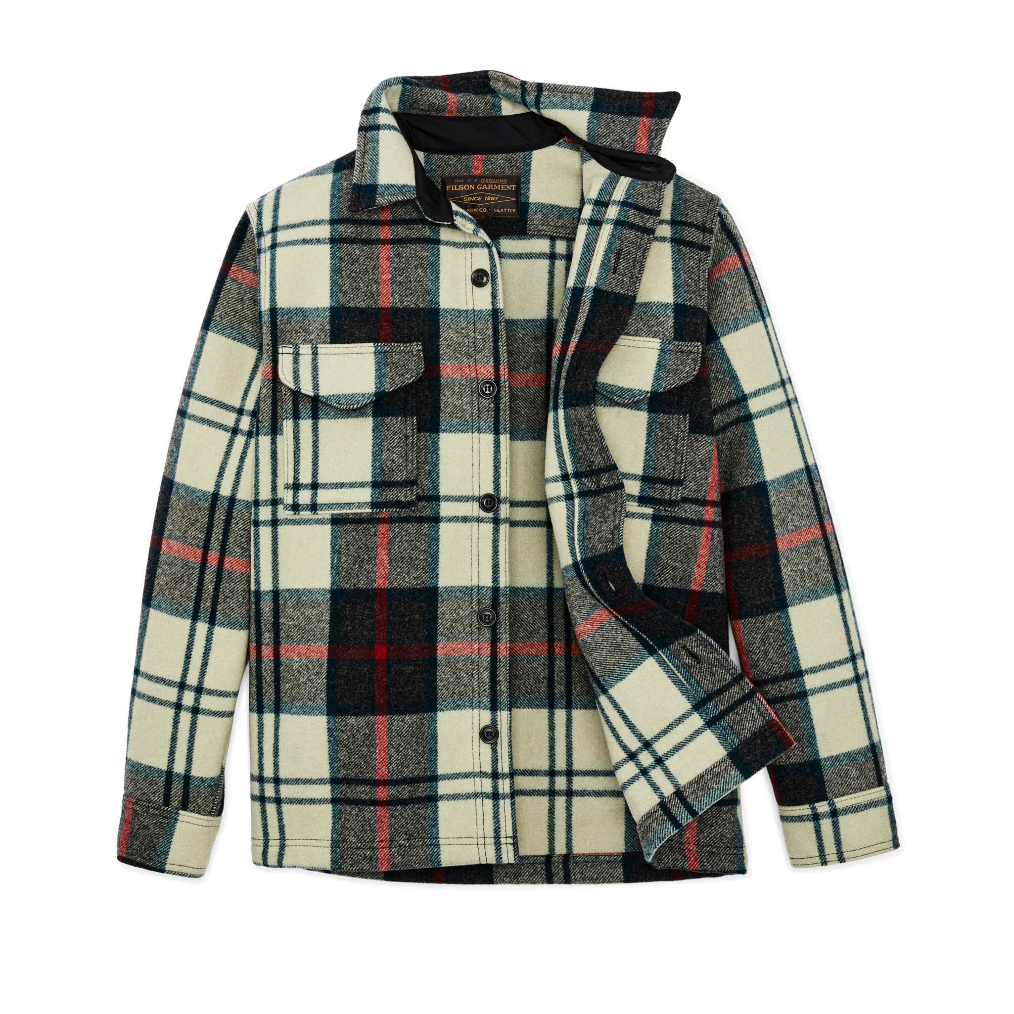 Mackinaw Wool Jac-shirt - Cream / Multi Plaid - Image 3