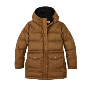 Women's Waxed Down Parka - Dark Tan