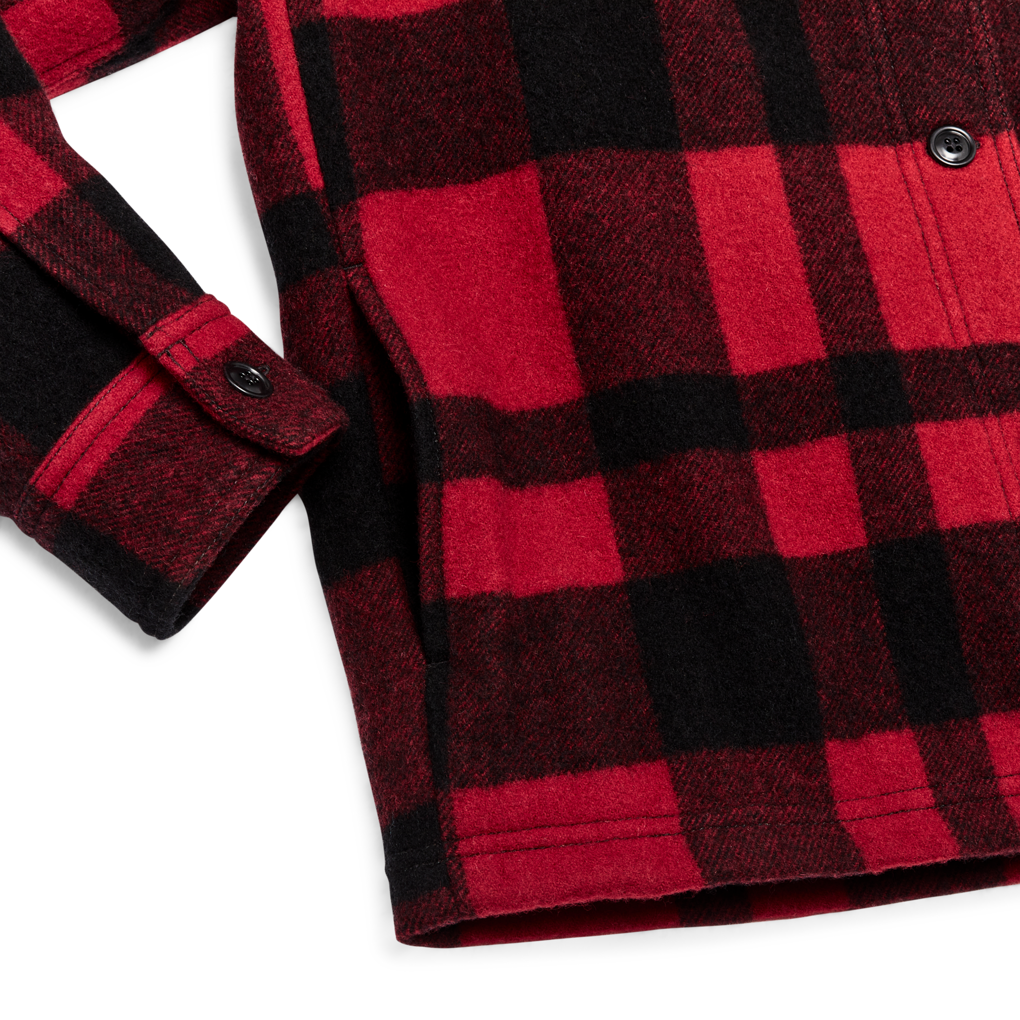 Women's Wool Overshirt - Red / Black Plaid - Image 5