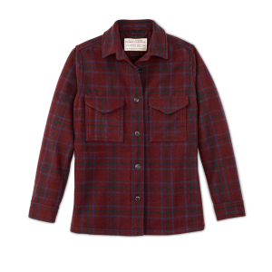 Women's Wool Jac-shirt - Deep Red Blue Green