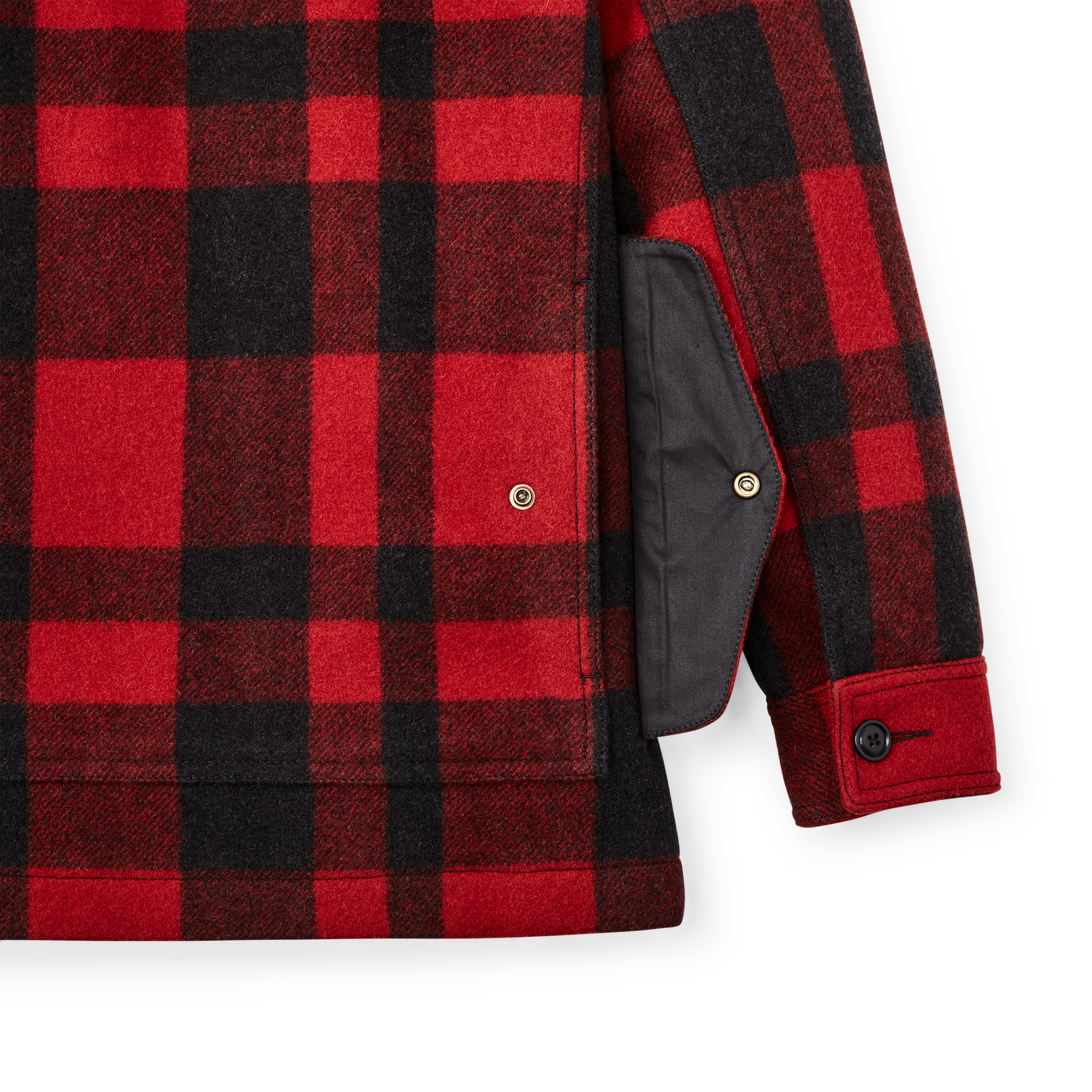 Women's Mackinaw Wool Cruiser Jacket - Red / Black Plaid - Image 6