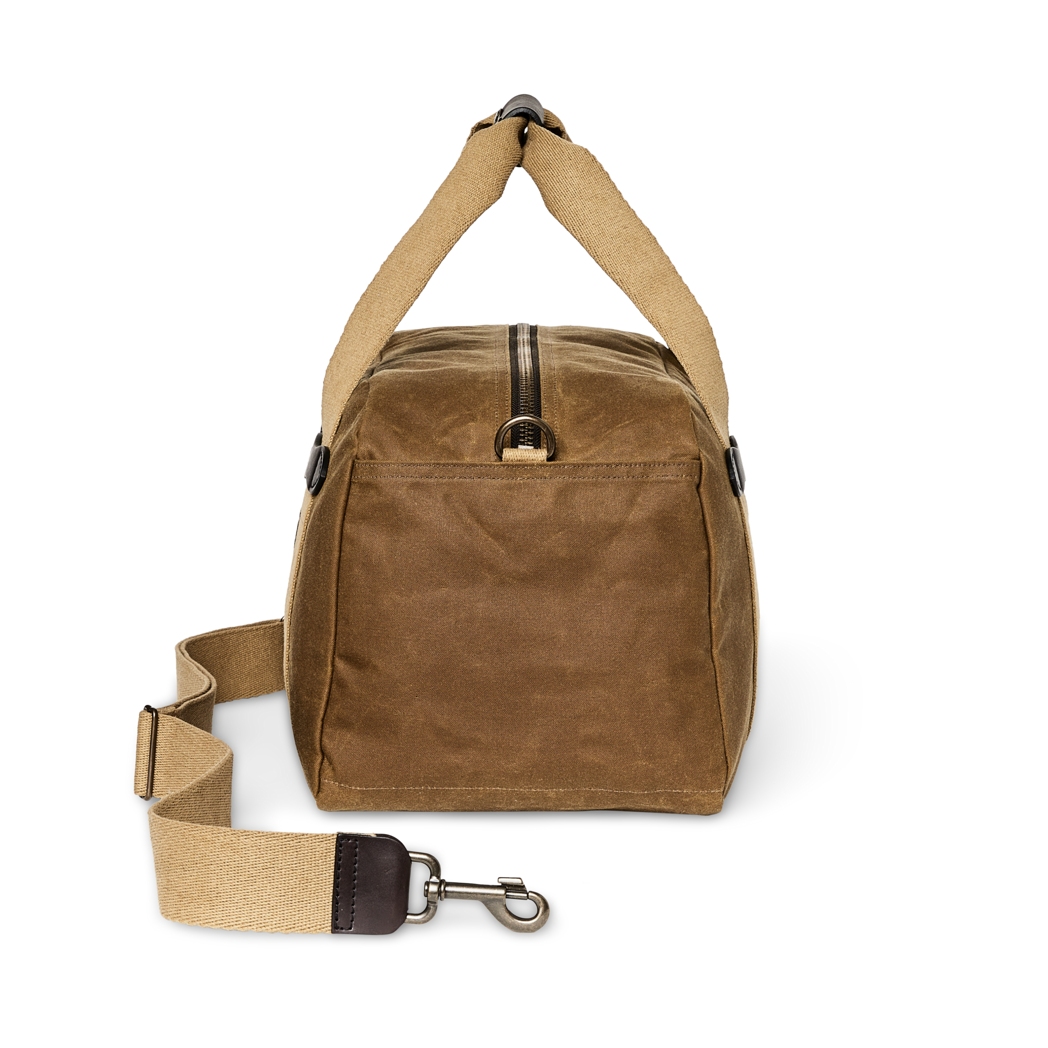 Small Tin Cloth Duffle Bag - Dark Tan - Image 3