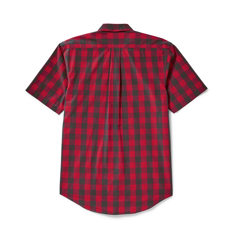 Sutter Sport Short Sleeve Shirt - Dark Brown / Scarlet Plaid - Image 2