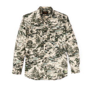 Filson X Housefly Washed Feather Cloth Shirt - Khaki / Scenic